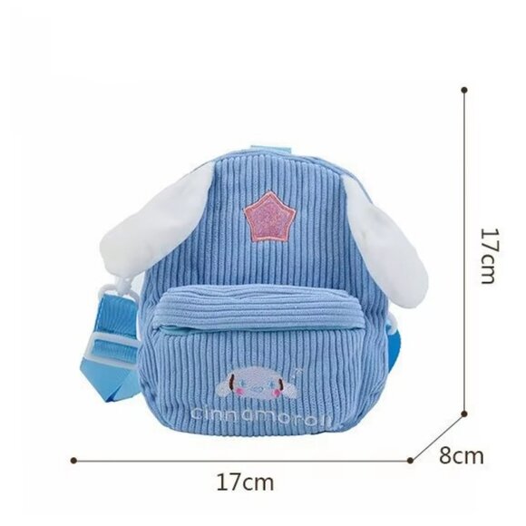 Kuromi Small Purple Back Back Cross-Body Bag Purple Corduroy NEW - Picture 5 of 6